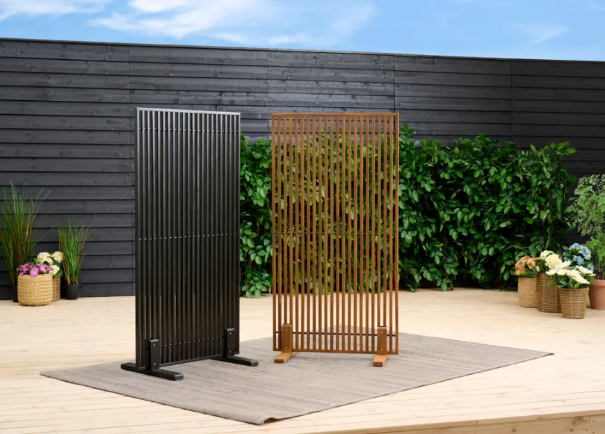 Terrasseavskjerming New York svart akasie – Sunlife®