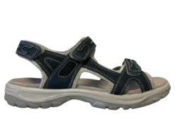 Trekkingsandaler dame i denimfarget skinn str. 40