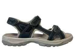 Trekkingsandaler dame i denimfarget skinn str. 37