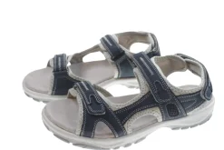 Trekkingsandaler dame i denimfarget skinn str. 37