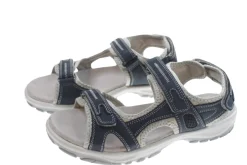 Trekkingsandaler dame i denimfarget skinn str. 38