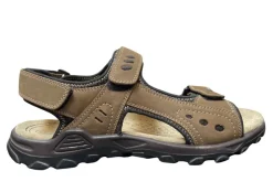 Trekkingsandaler herre brunt skinn str. 43