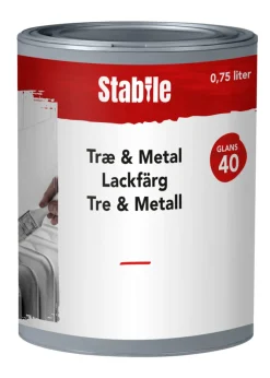 Tre- & metallmaling hvit vannbasert 0,75 l - Stabile