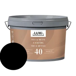 Tre- og metallmaling svart 2,5 liter - Luxi