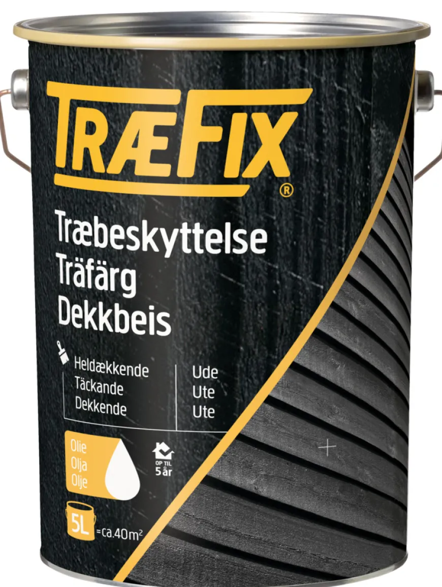 Træfix dekkbeis oljebasert svart 5 liter