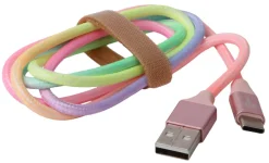 USB-A til USB-C kabel regnbuefarget - 1 meter