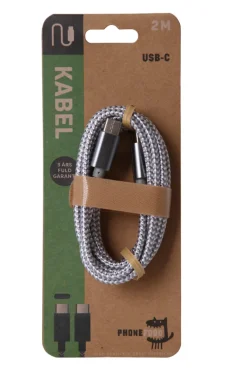 USB-C til USB-C kabel 2 meter