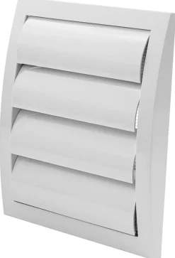 Ventilasjonsrist med vindstopp 19 x 19 cm - hvit