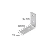 Vinkelbeslag 50 x 50 x 15 mm - 2 stk.