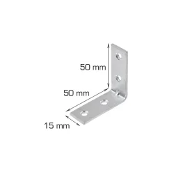 Vinkelbeslag 50 x 50 x 15 mm - 2 stk.