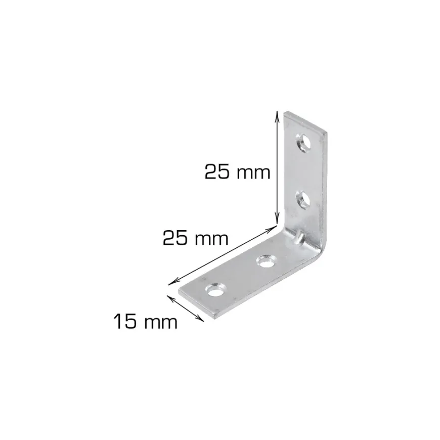Vinkelbeslag 25 x 25 x 15 mm - 2 stk.